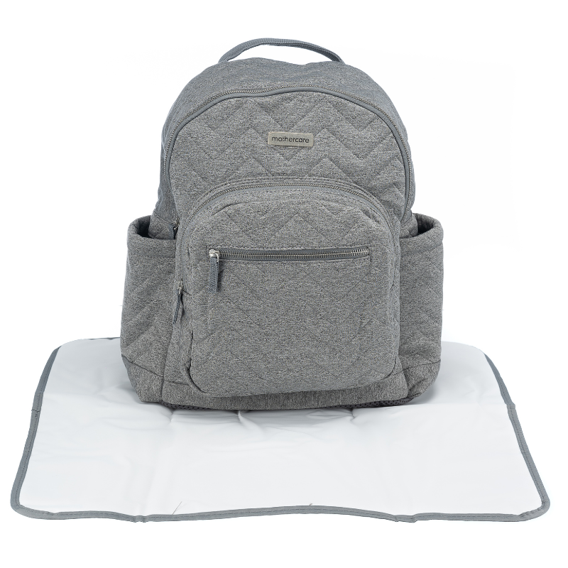 Grey Heather Backpack Diaper Bag