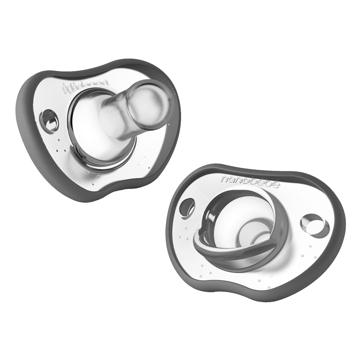 Flexy Pacifier Twin-Pack Grey 0-3 Months 2-Pack - Main Image